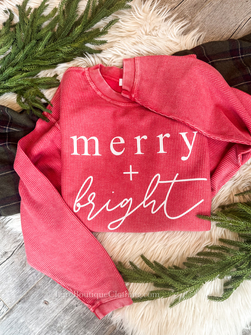 Merry + Bright Oversized Corded Sweatshirt
