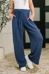 Certified Chiller Contrast Stripe Straight Leg Bottoms in Navy