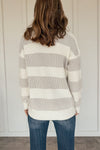 Chunky Stripes Cozy Sweater - Heather Gray