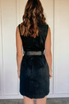 Caught Your Eye Suede Belted Vest Dress