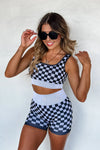 PREORDER: Checker Bra & Biker Short Set