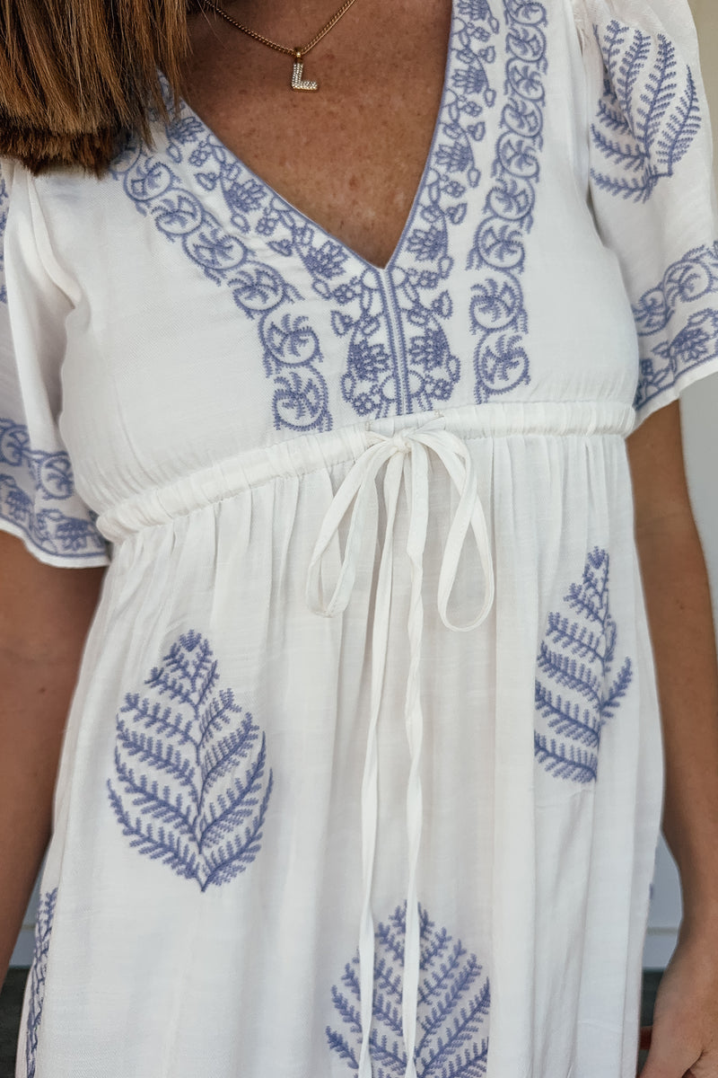 Embroidered All Over Maxi Dress