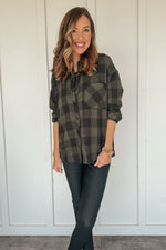 Gingham Plaid Top in Hunter Green (Also in Plus size)