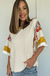 Funky Marigold Mixed Media Top