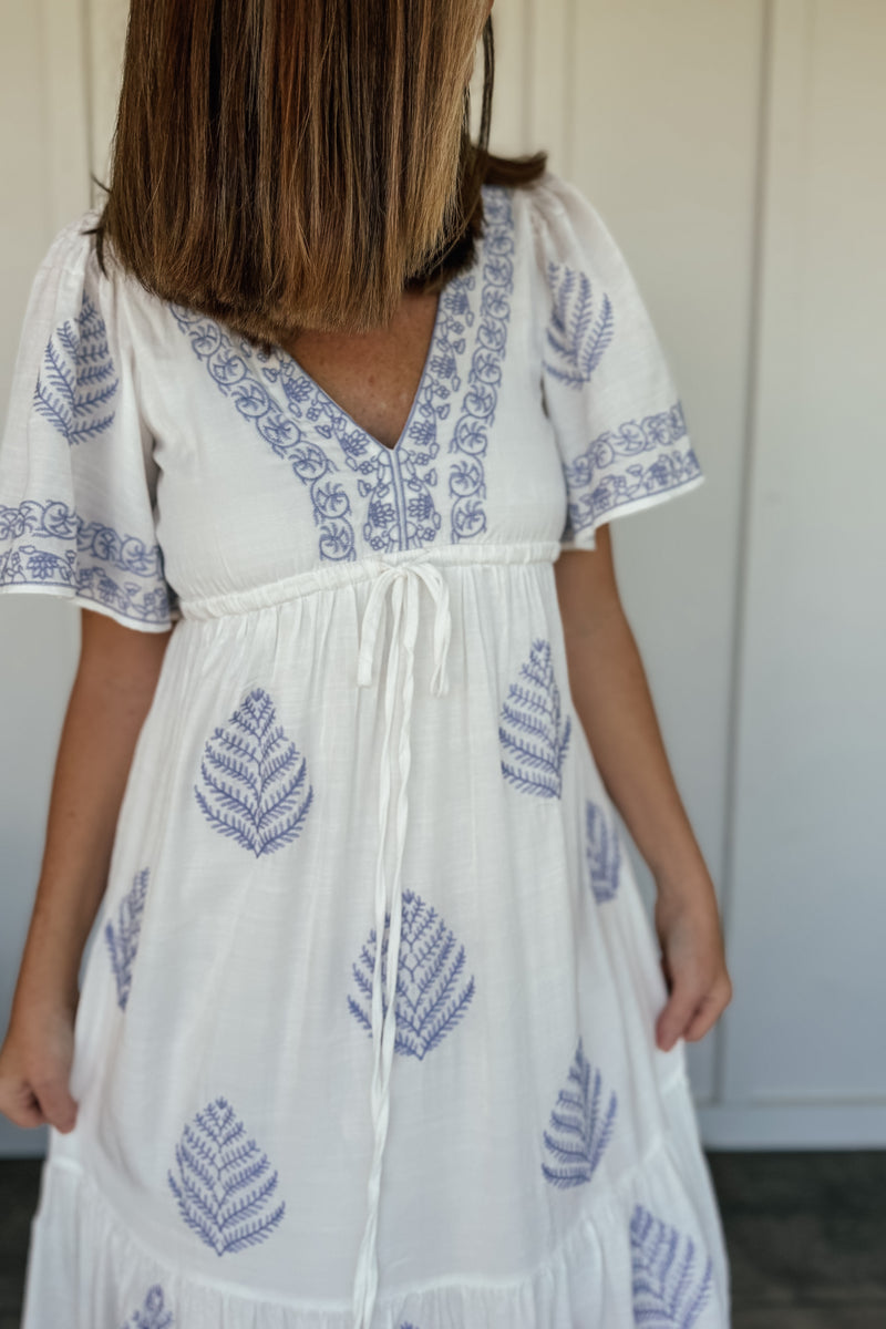 Embroidered All Over Maxi Dress