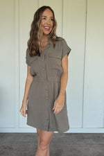 Maya Dress in Smokey Olive