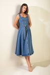 PRETTIEST BEHAVIOR DENIM MIDI DRESS
