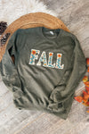 Faux Embroidered FALL sweatshirt