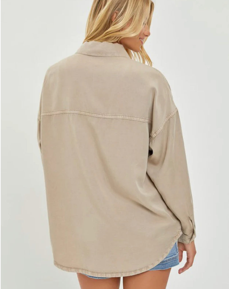 Lightweight Tencel Top in Taupe