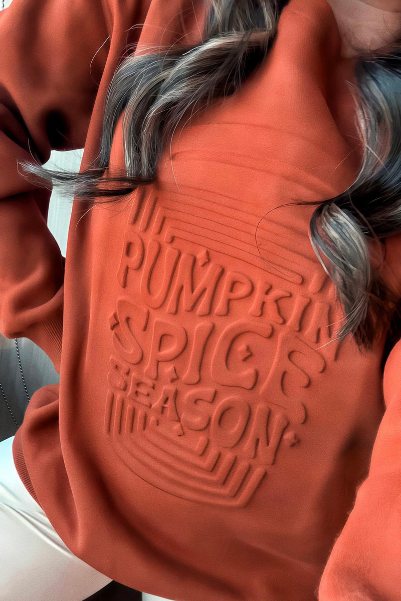 Preorder - Pumpkin Spice Embossed Sweatshirt