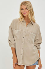 Lightweight Tencel Top in Taupe