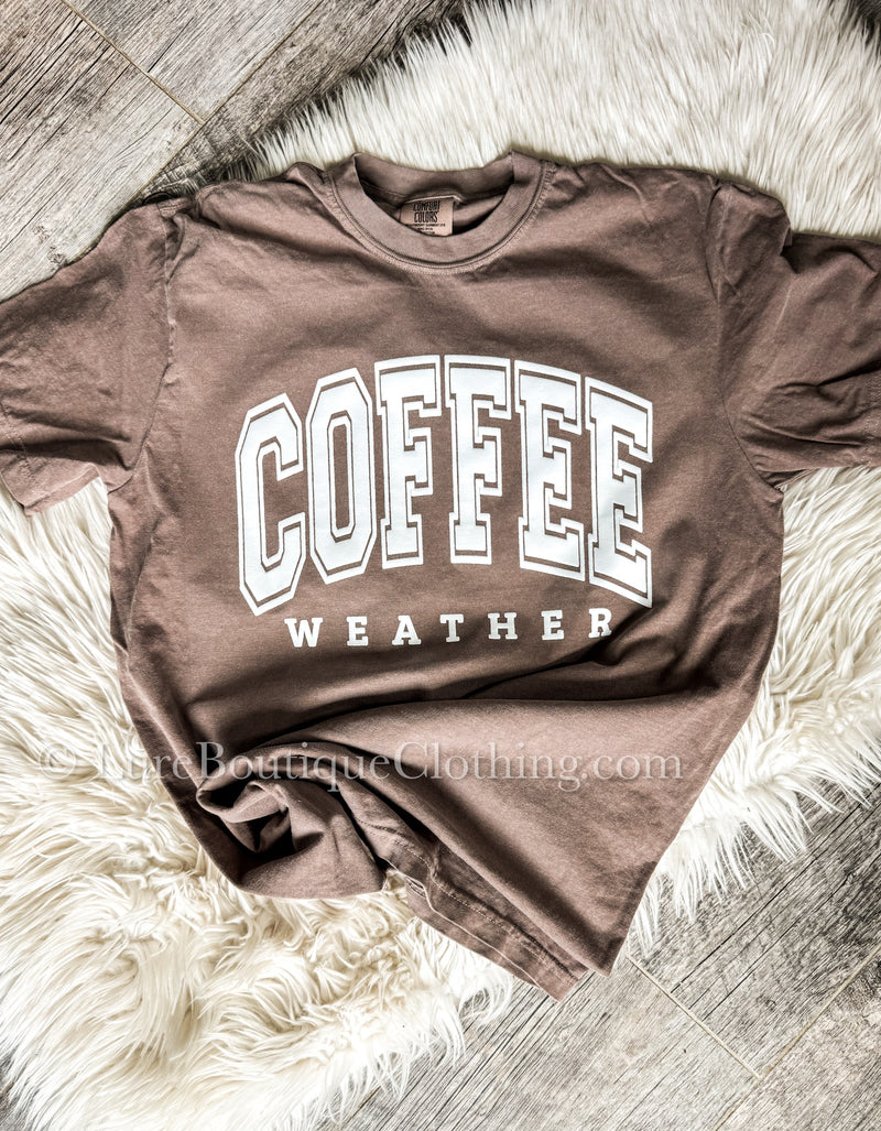 Women's Coffee Weather Sweatshirt - Washed Light Brown, High Quality