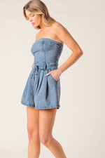 A BAR SONG DENIM ROMPER
