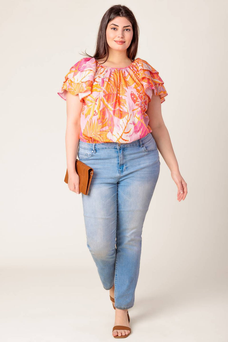EVENING GLOW PINK WOVEN TOP