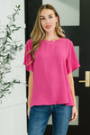 Pink and Perfect Ruffle Sleeve Top