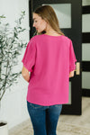 Pink and Perfect Ruffle Sleeve Top