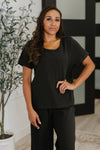Thyme Boxy Tee in Black