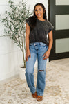 Top That Mineral Wash Tee in Ash Black