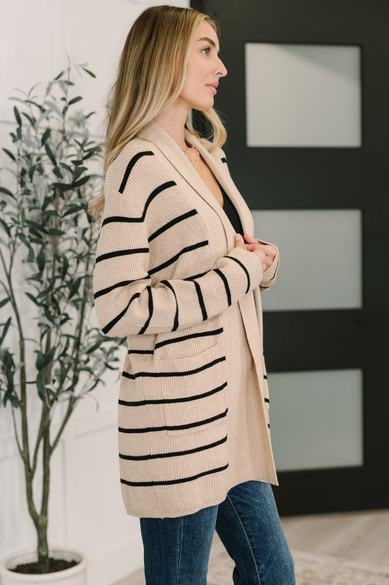 Under Wraps Striped Cardigan