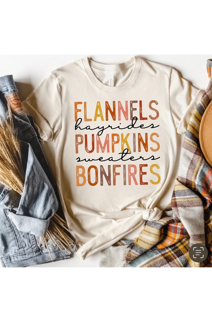 Flannels, Pumpkins, Bonfires Sweatshirt/Tee