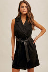 Caught Your Eye Suede Belted Vest Dress