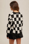 Fast Lane Checkered Crew Neck Sweater