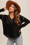 Breezy Day Waffle Top in Black