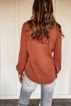 Waffle Knit Sweater in Pale Brick