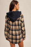 Twofer Button Down Navy Plaid Shacket