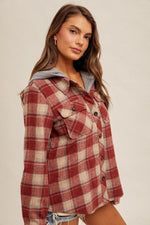 Twofer Button Down Red Plaid Shacket