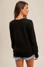 For Keeps Lace Trim Sweater