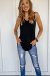 Relaxed and Luxe Sleeveless Top in Black