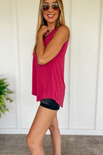 Relaxed and Luxe Sleeveless Top in Berry