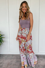 Carefree Floral Wide Leg Pocketed Pants