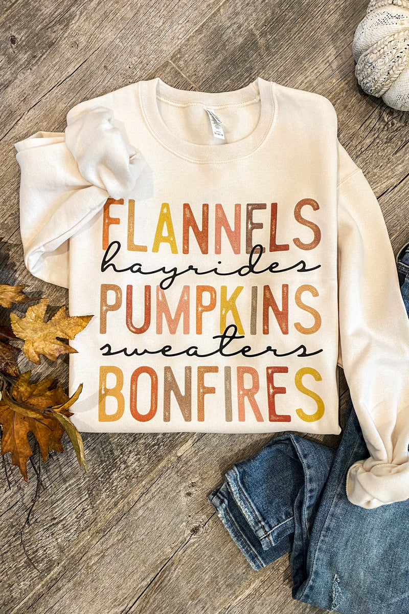 Flannels, Pumpkins, Bonfires Sweatshirt/Tee