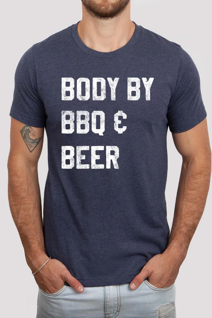 Body By BBQ and Beer Shirt (Navy)