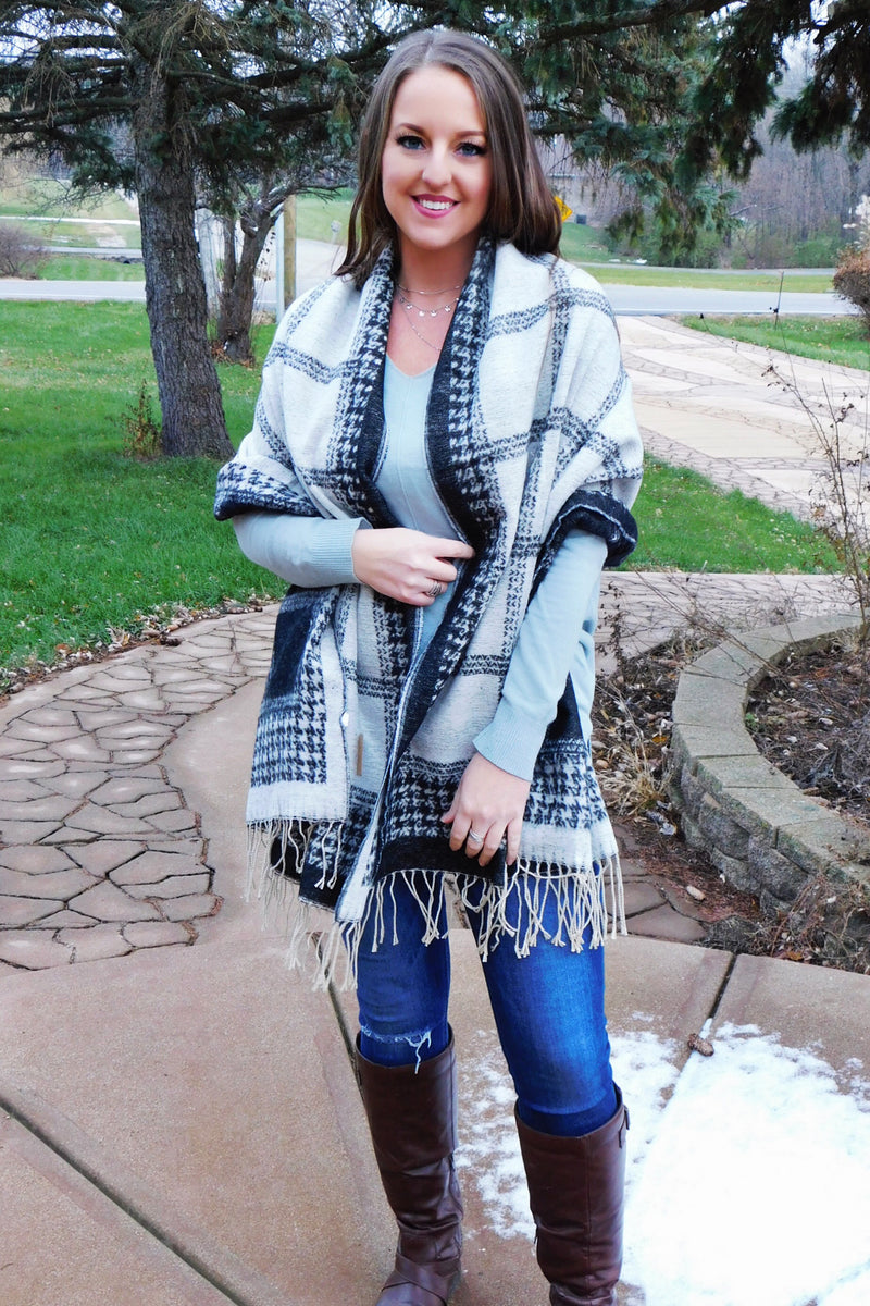 Two Faced Double Sided Scarf/Poncho