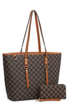 The Serena Tote and Wallet in Brown