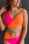 Capture The Coast Swim Top- Hot Pink & Orange