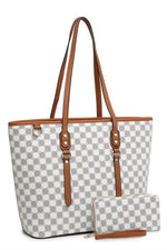 The Serena Tote and Wallet in White