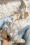 The Avery Faux Suede Bootie in Snake - LURE Boutique