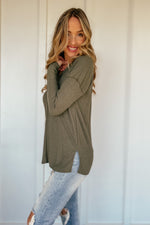 The Erica Ribbed Long Sleeve in Olive