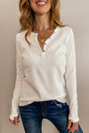 Harper Long Sleeve Henley in White