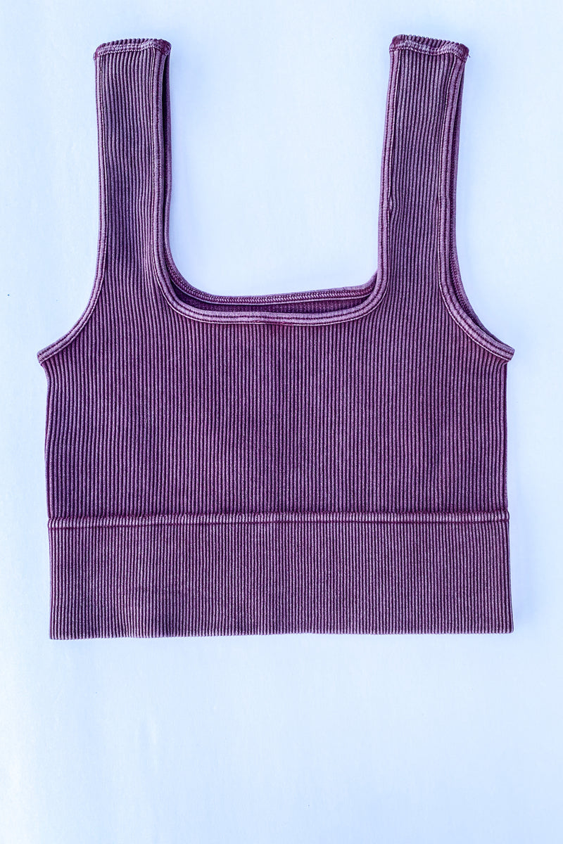 Washed & Ribbed Crop Top