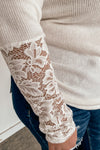 Lace Sleeve Soft Henley - PLUS