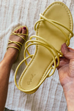 Archer Strappy Sandals in Neon Yellow