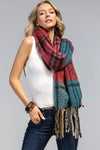 Colorful Plush Scarf in Berry