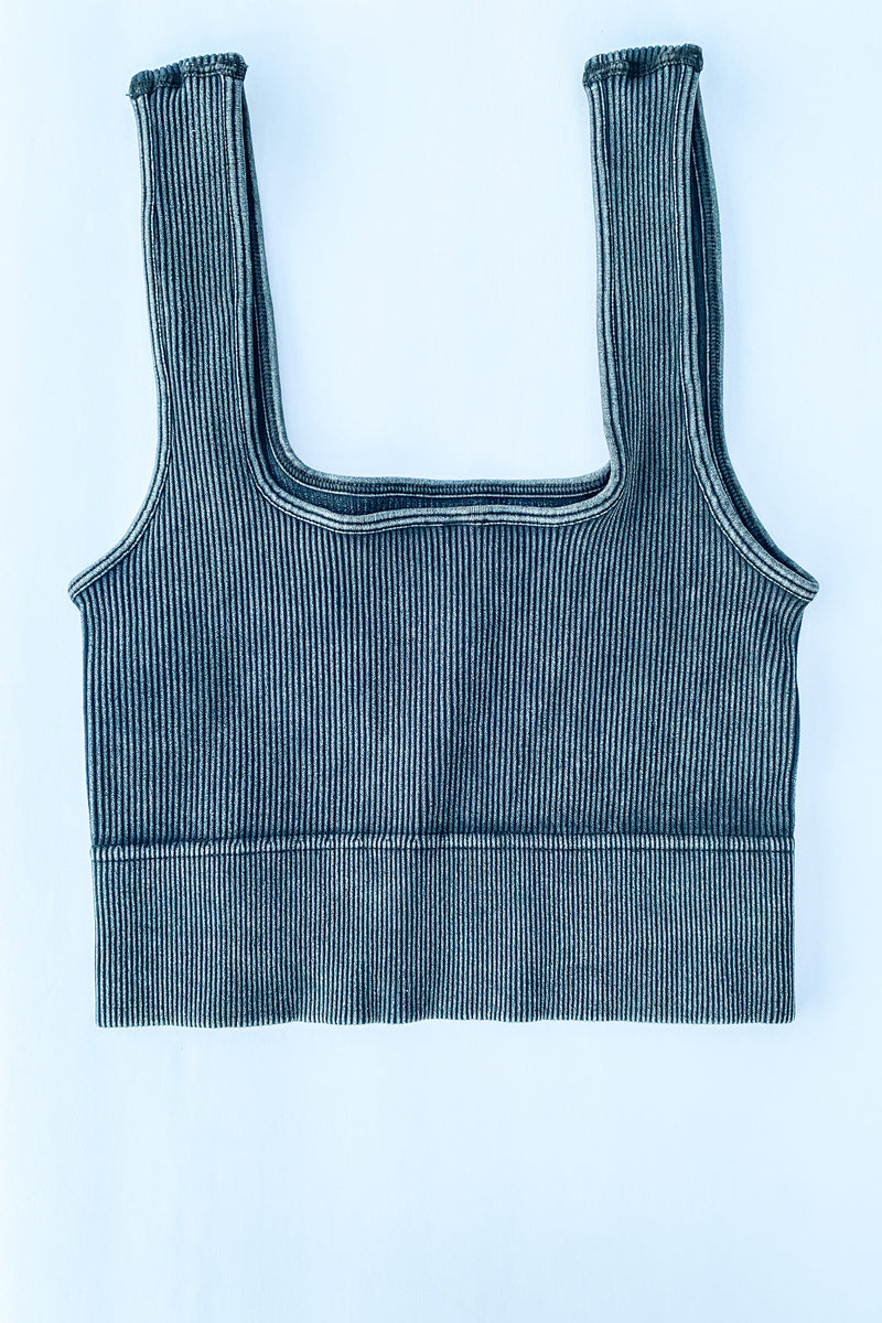 Washed & Ribbed Crop Top
