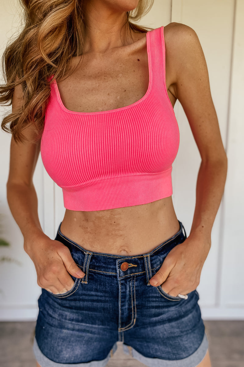 Washed & Ribbed Crop Top