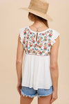 No Promises Embroidered Floral Top